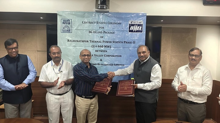 DVC signs Contract Agreement with BHEL for the SG Island package of its Raghunathpur Thermal Power Station Phase II ( 2x 660 MW)